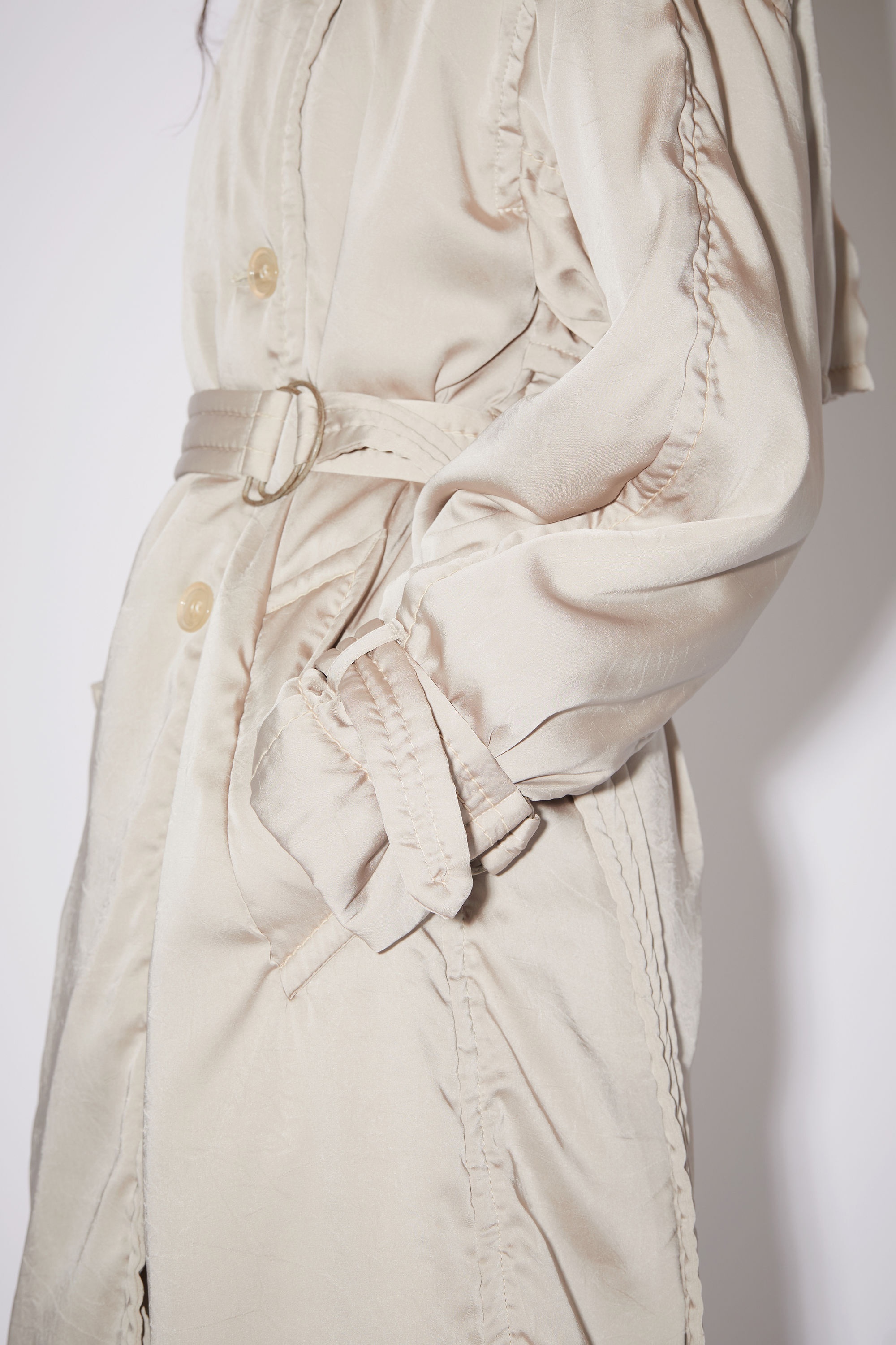 Double breasted padded trench - Mushroom beige - 5