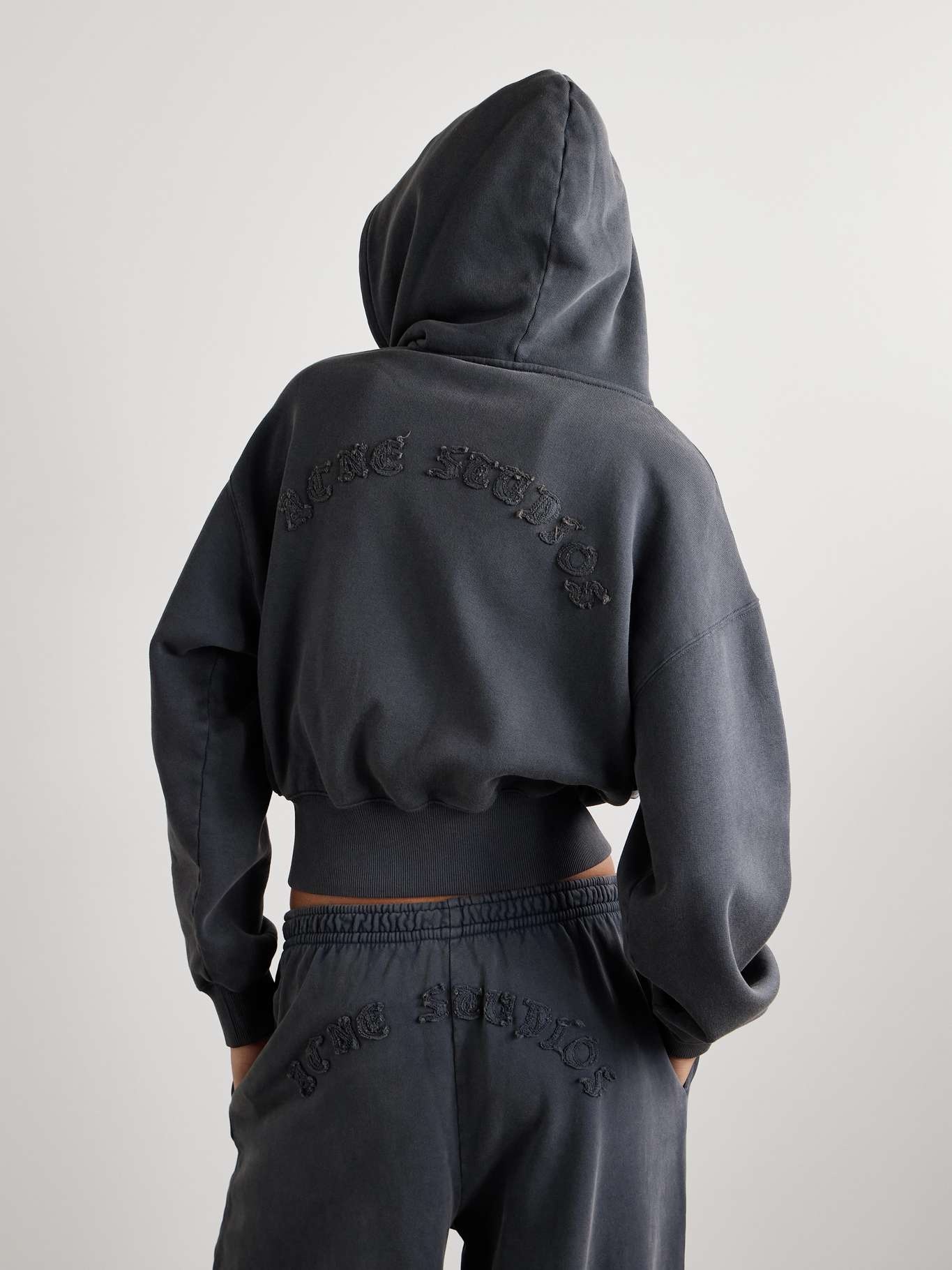 Appliquéd cotton-jersey zip-up hoodie - 3