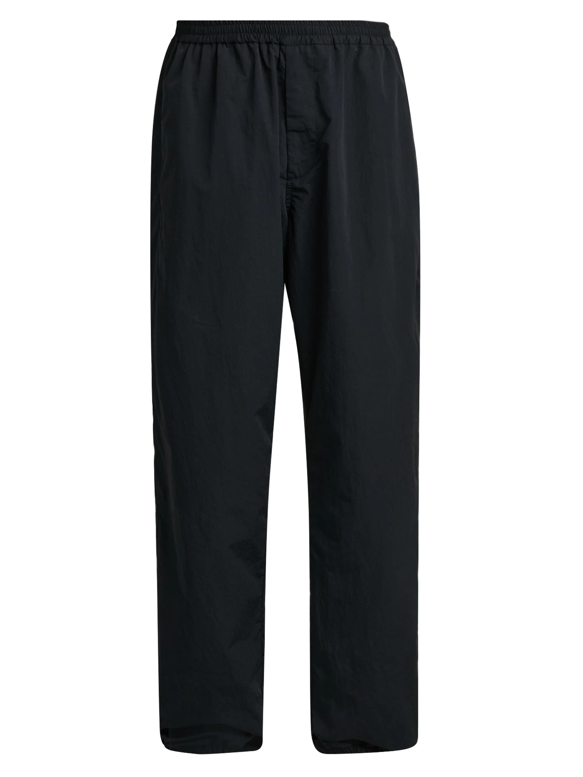 Men's Soft Wrinkled Nylon Pants - Black - 1