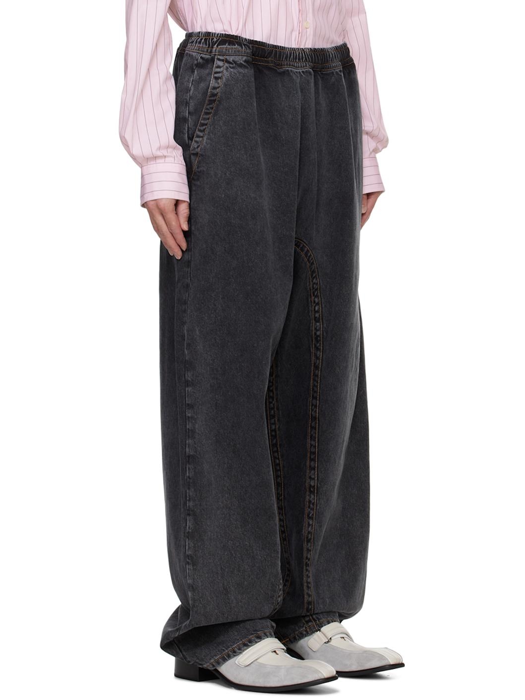Black Pinched Logo Souffle Jeans - 2