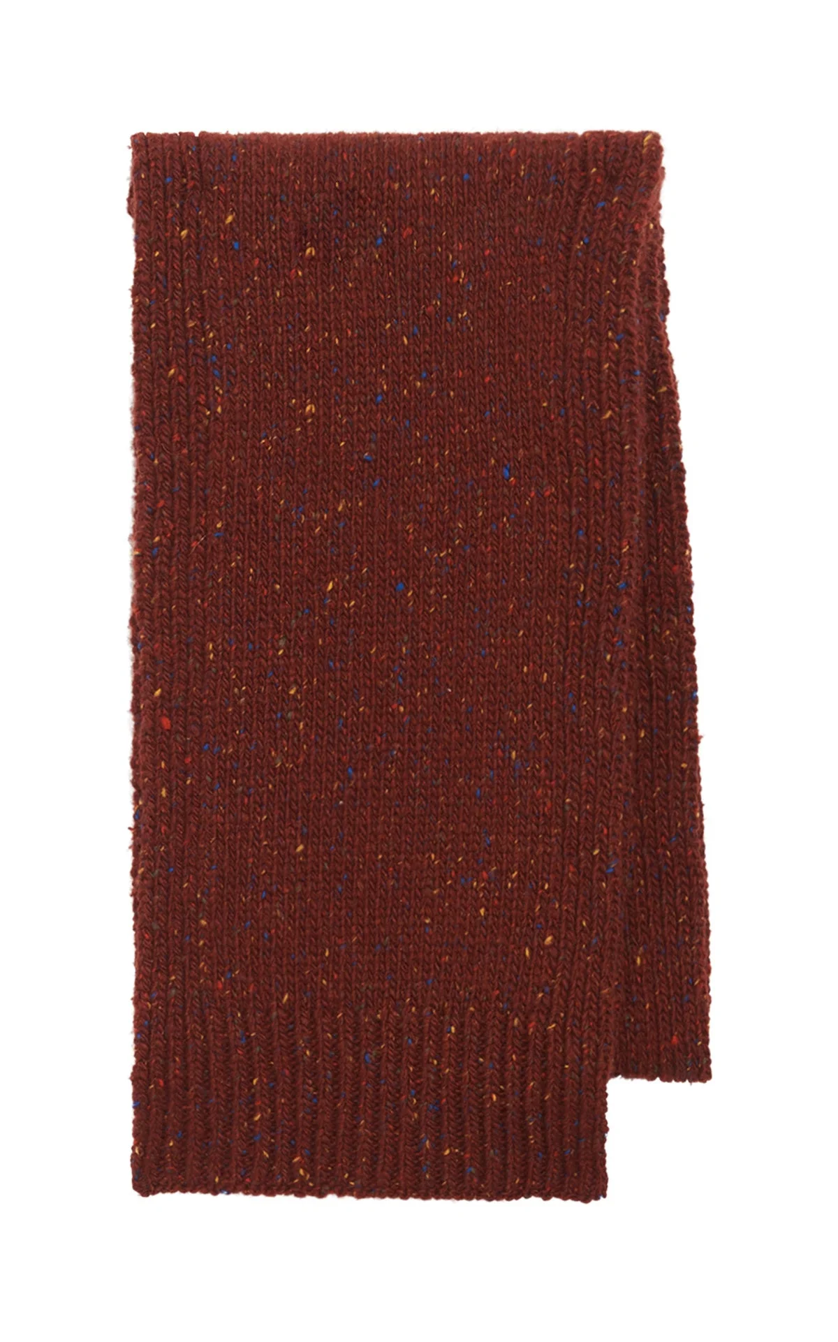 Fokestone Knit Scarf in Burnt Sienna Multi Speckled Aran Cashmere - 1