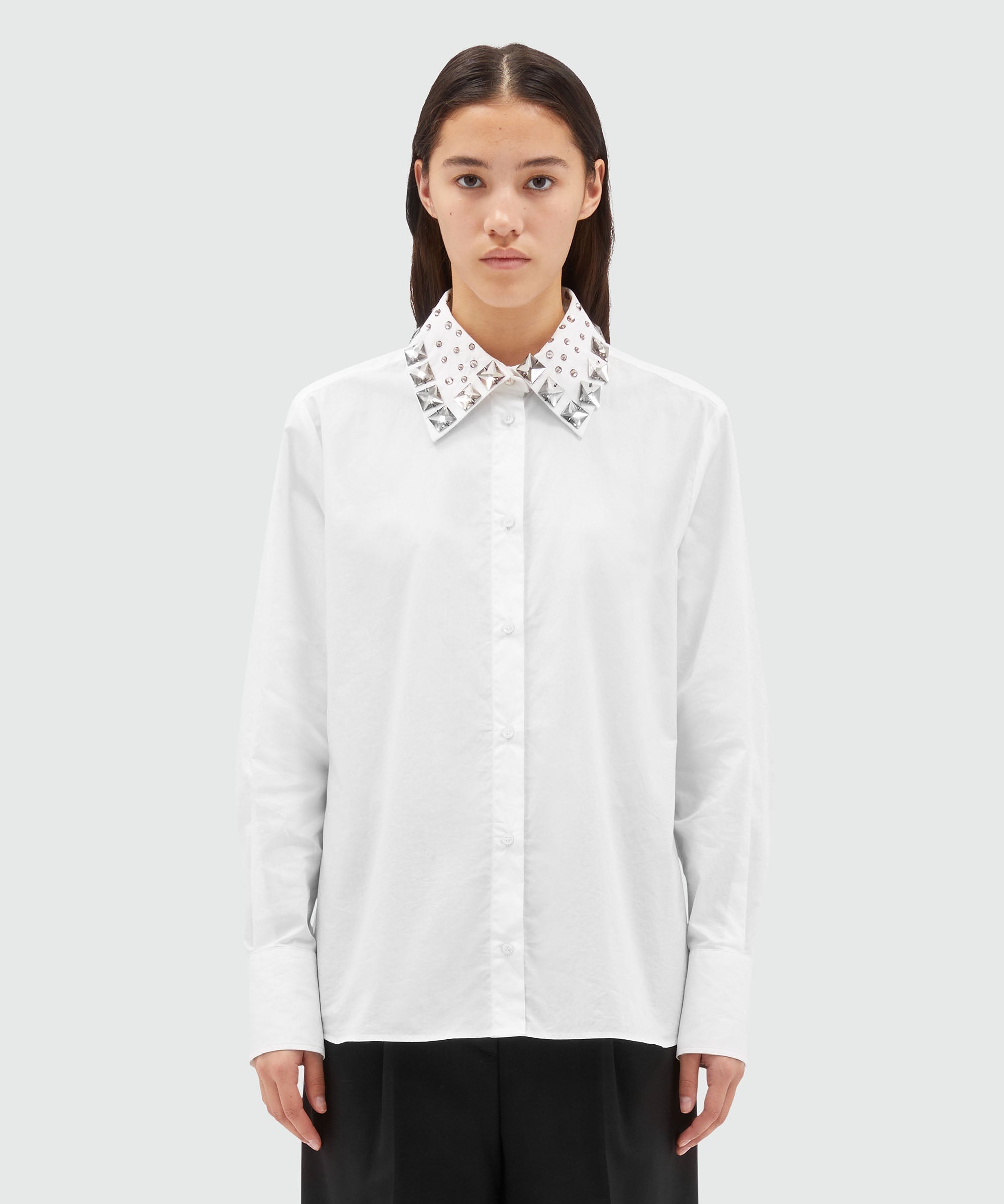 MSGM Poplin shirt with removable collar | REVERSIBLE
