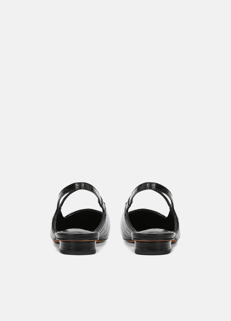 Vince Venice Croc-Embossed Leather Slingback Flat outlook