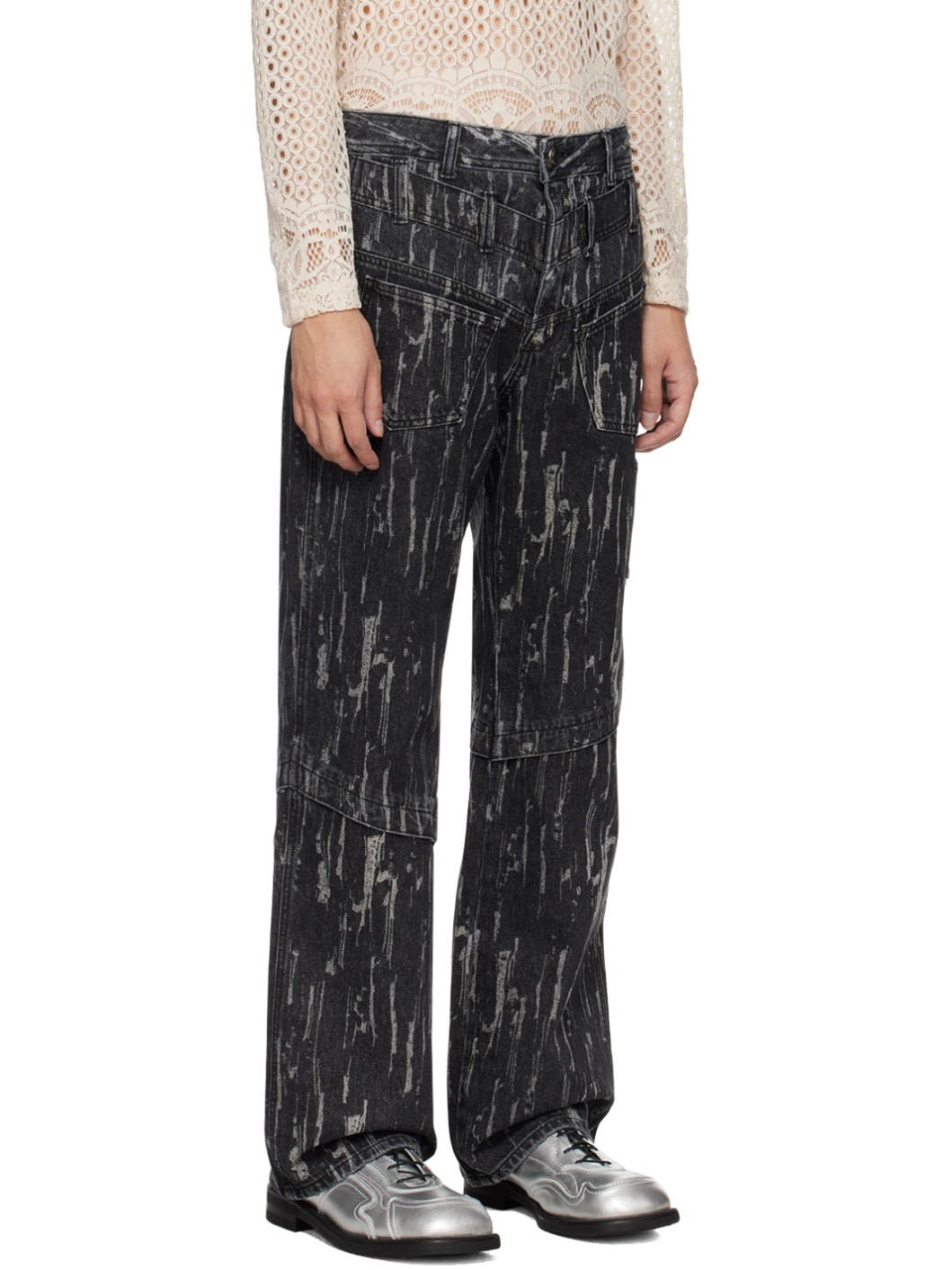 Black Layered Jeans - 2