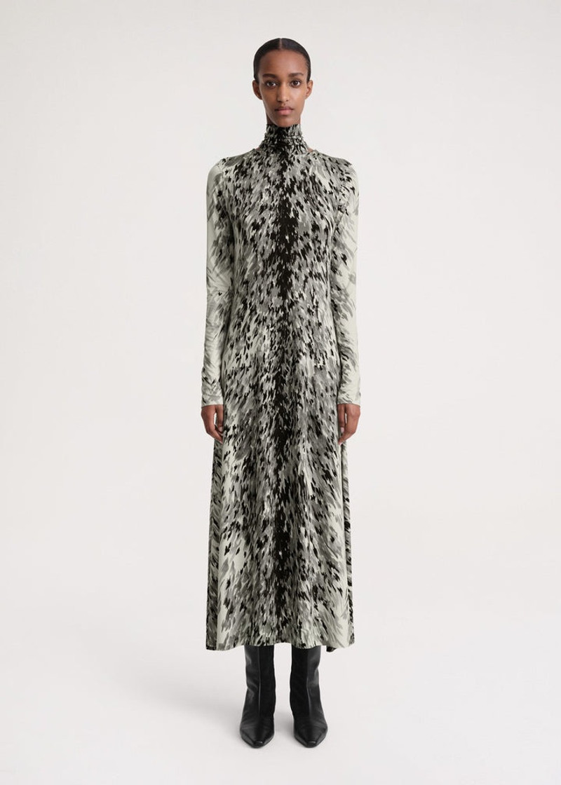 Totême Fur-print jersey dress grey outlook