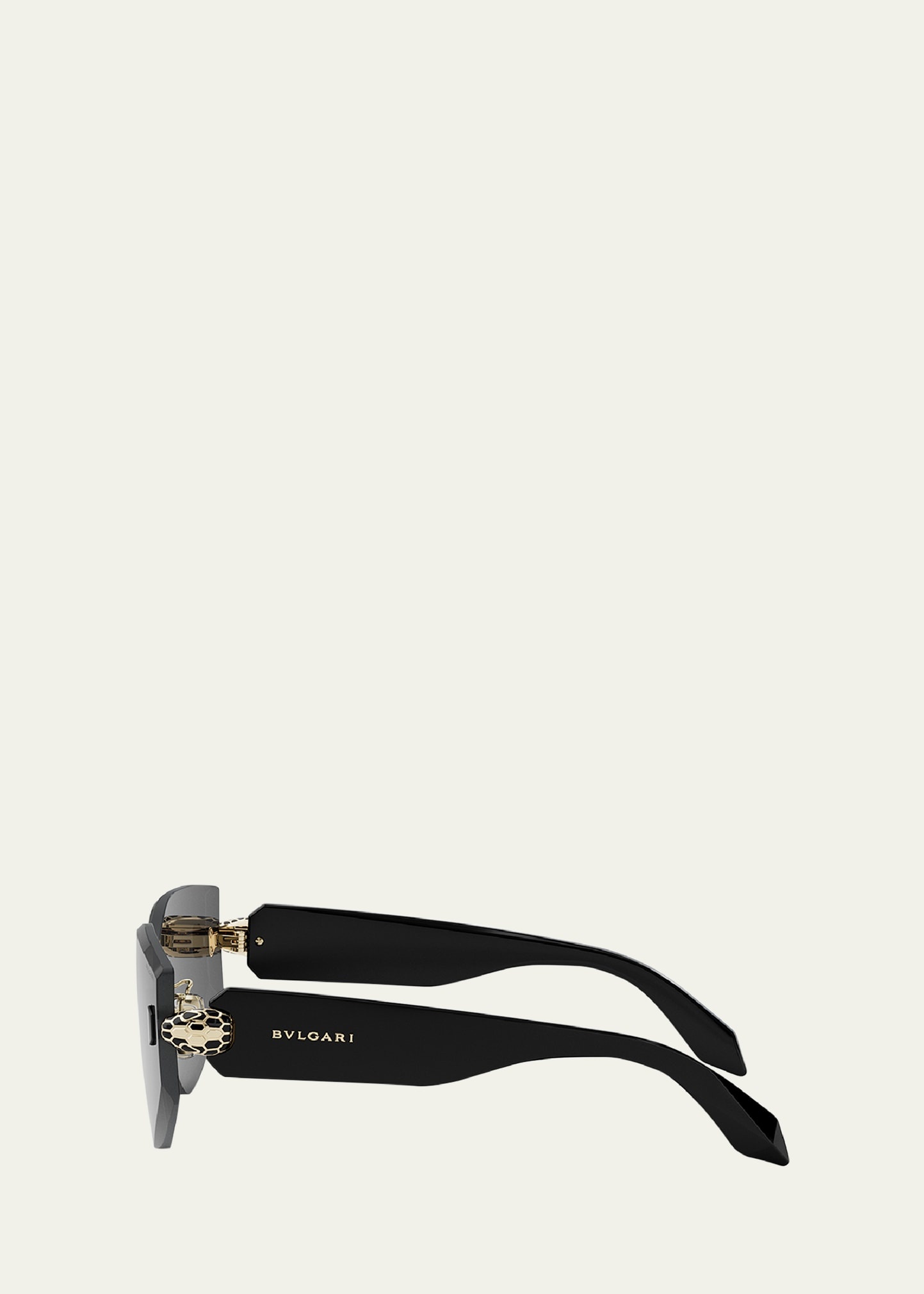 Serpenti Rimless Metal & Nylon Shield Sunglasses - 3