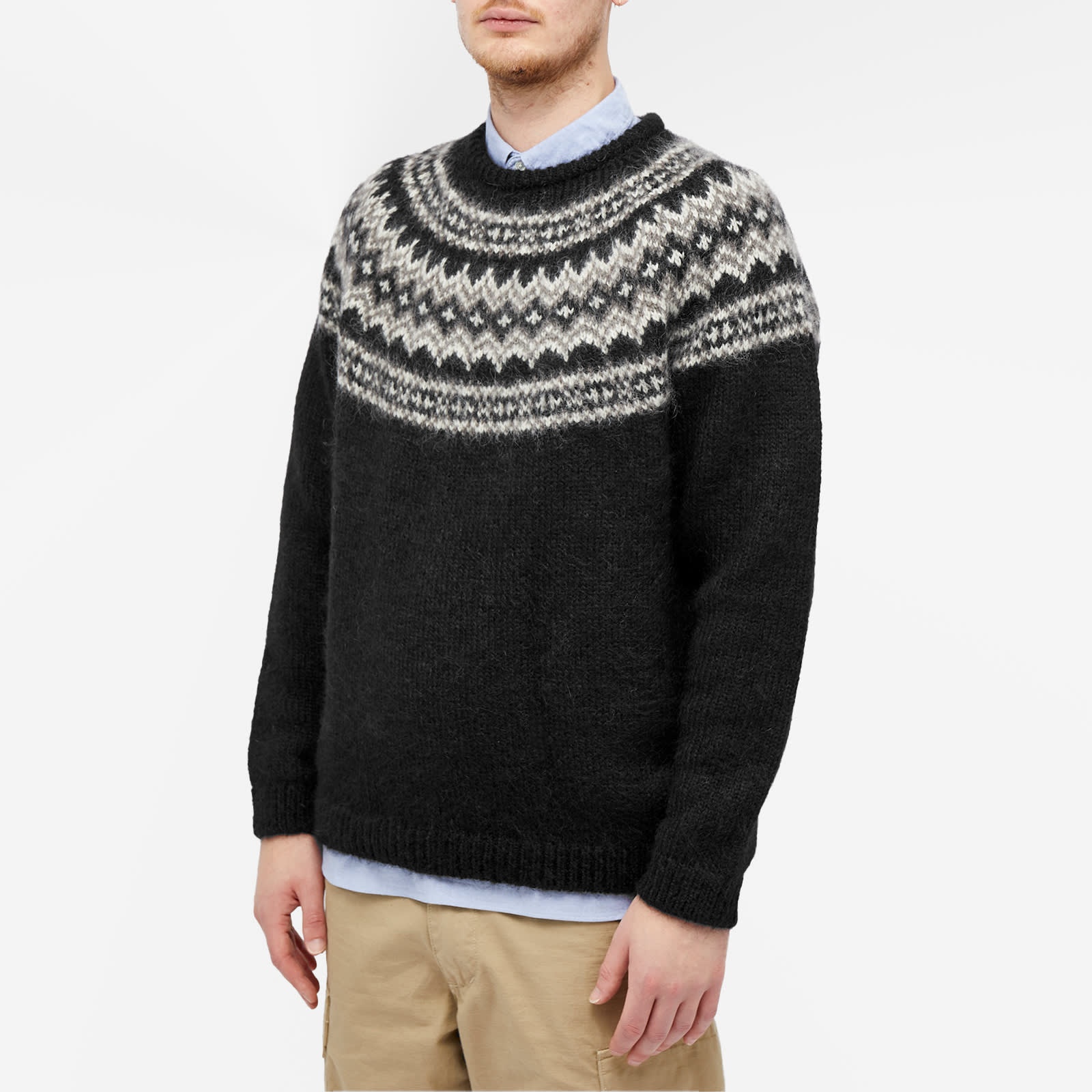 トップス uniform experiment NORDIC CREW SWEATER Uniform Experiment Uniform Experiment Mohair Nordic Crew