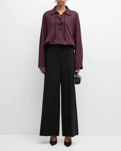 Dries Van Noten Heels Lace-Up Knit Polo Sweater outlook