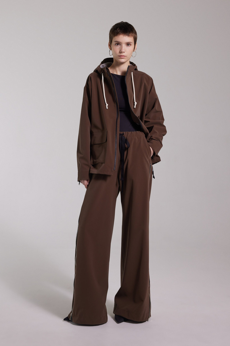 Stutterheim Sandviken Matte Zip Raincoat Dark Brown outlook