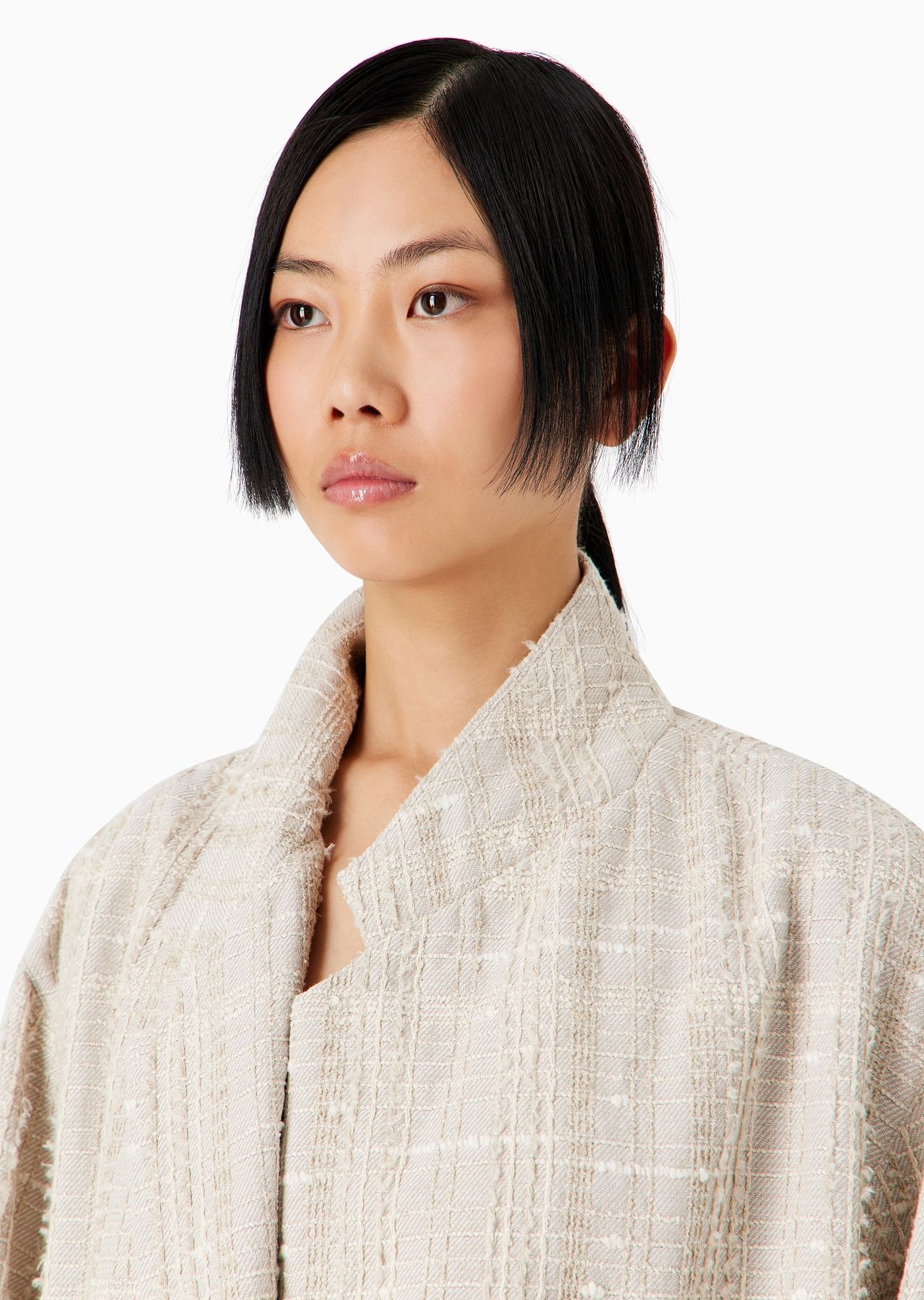 Check tweed oversized single-breasted jacket - 5