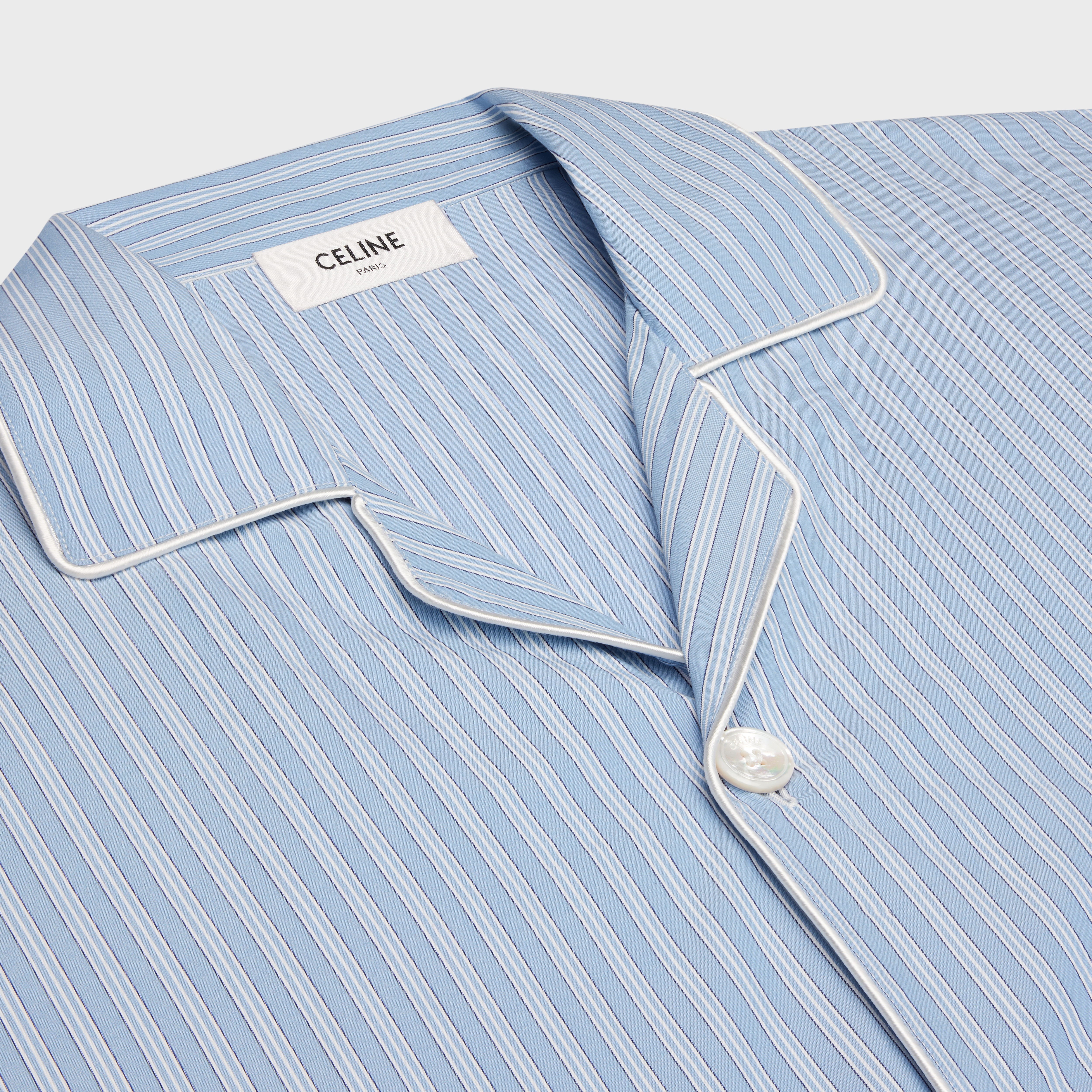 pajama shirt in striped cotton - 3
