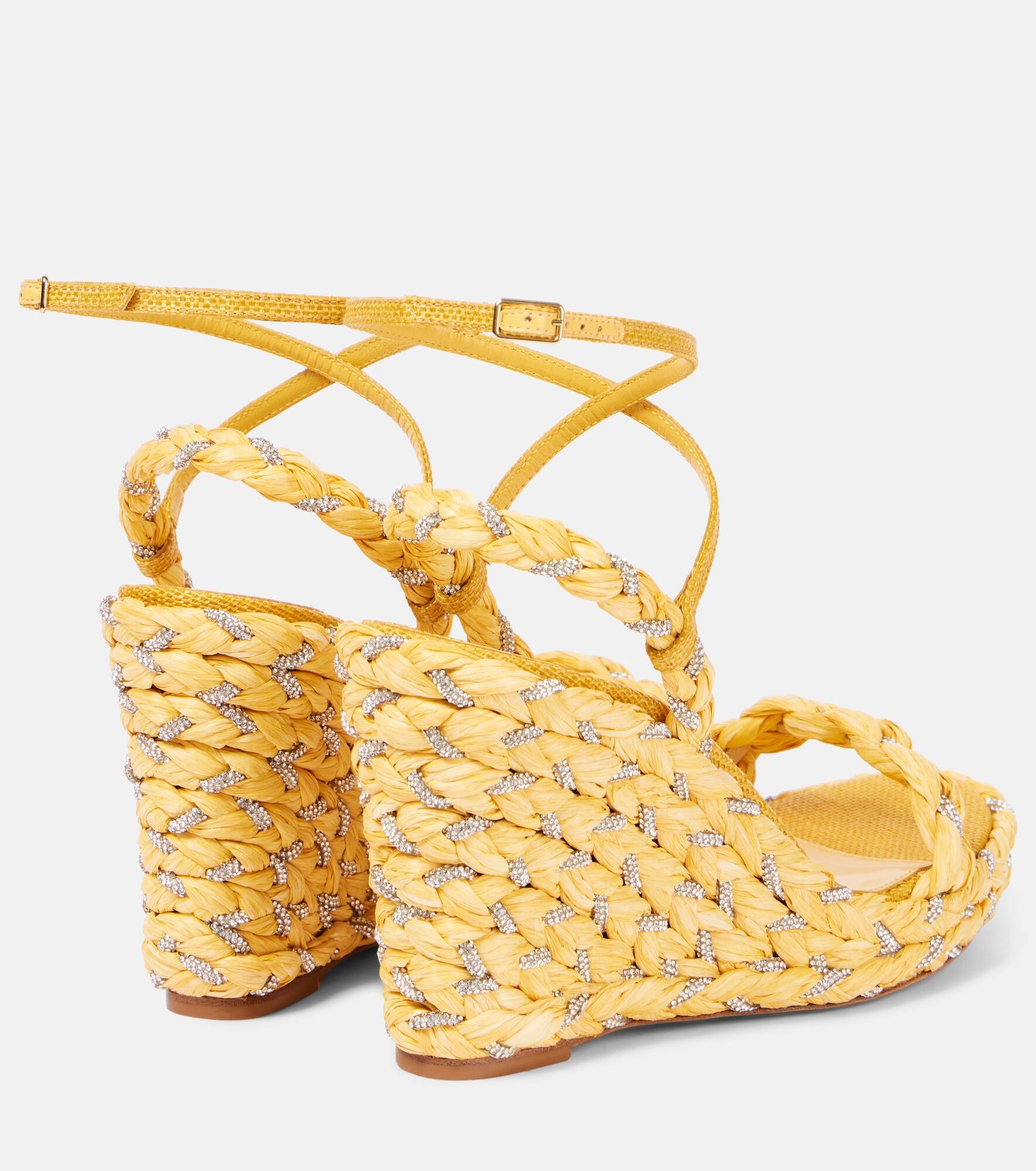 Costiera Crystal raffia wedge sandals - 2