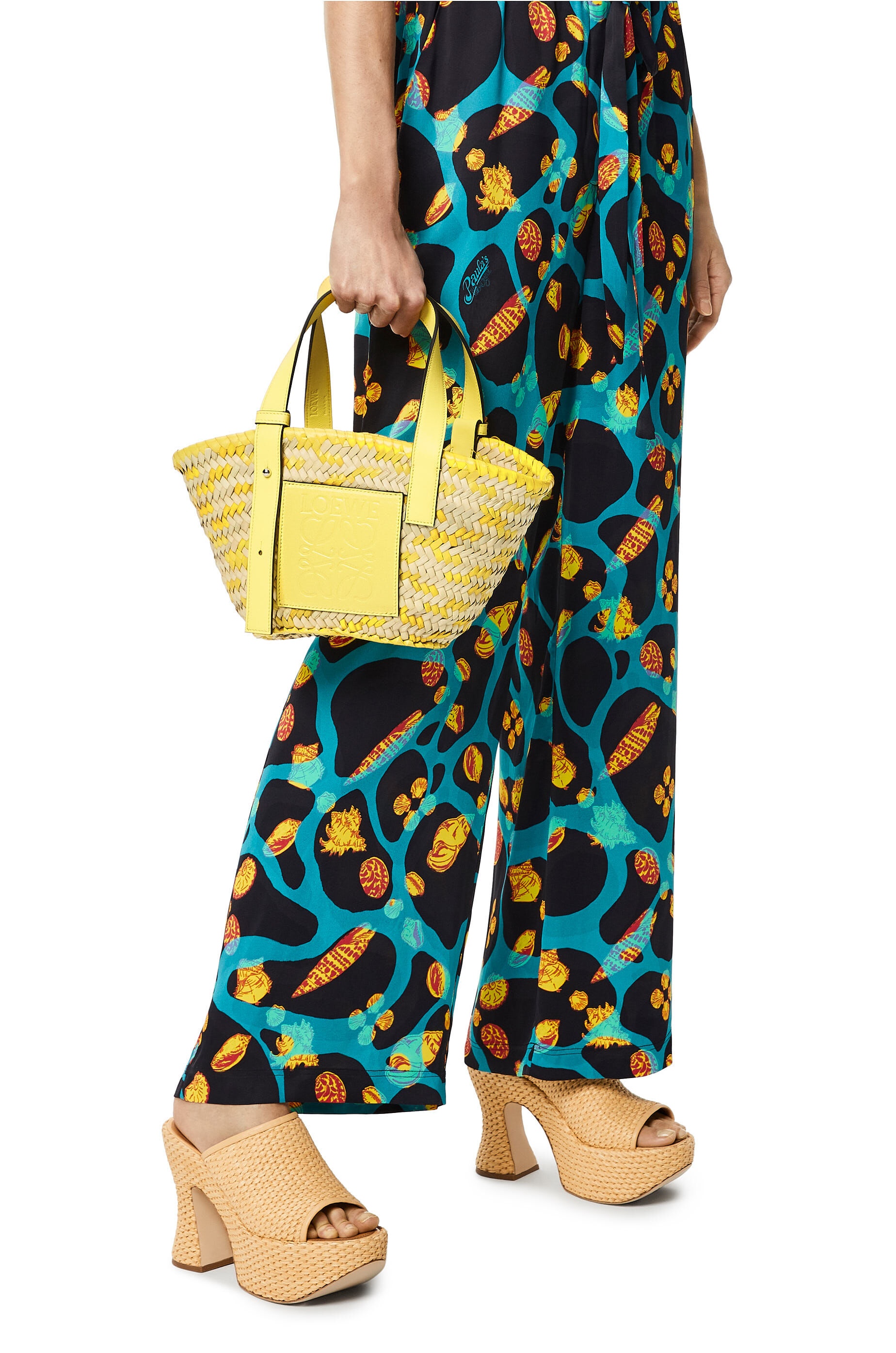 Small Basket bag in palm leaf and calfskin - 2