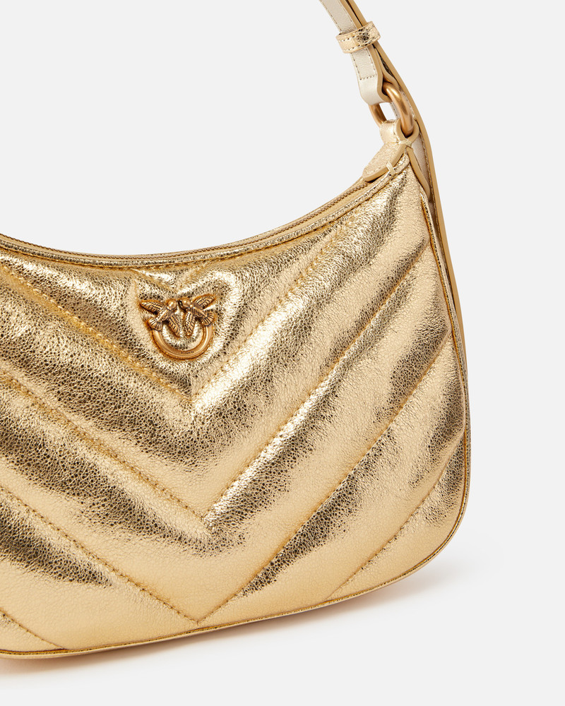 HALF MOON SMALL SHOULDER BAG IN LAMINATED LEATHER 3