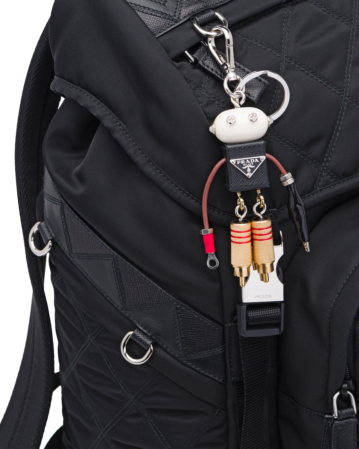 Saffiano Leather Robot Trick Keychain - 3