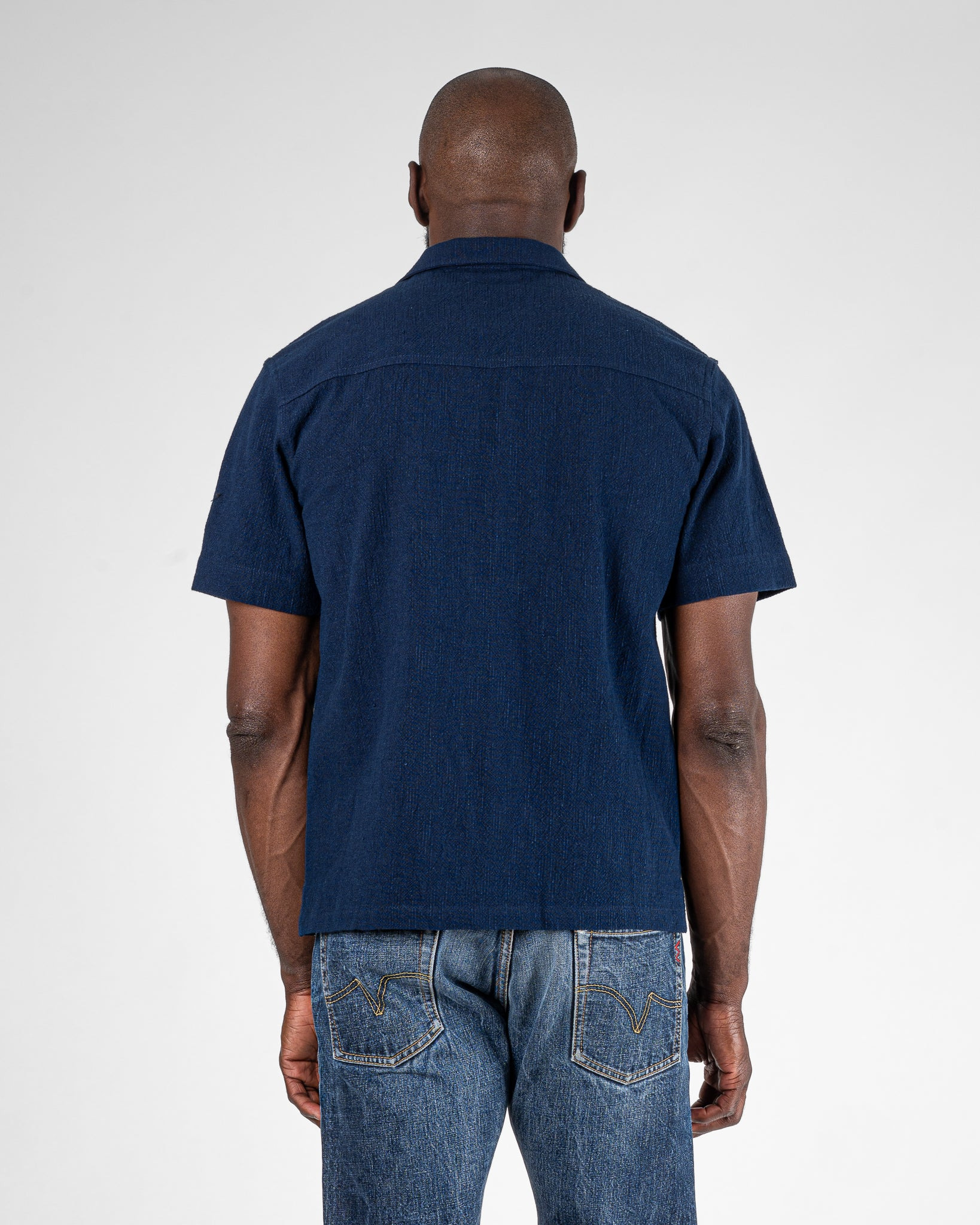 STF JAPANESE 8.5OZ SLUB COTTON SHORT SLEEVE SHIRT - INDIGO - 4