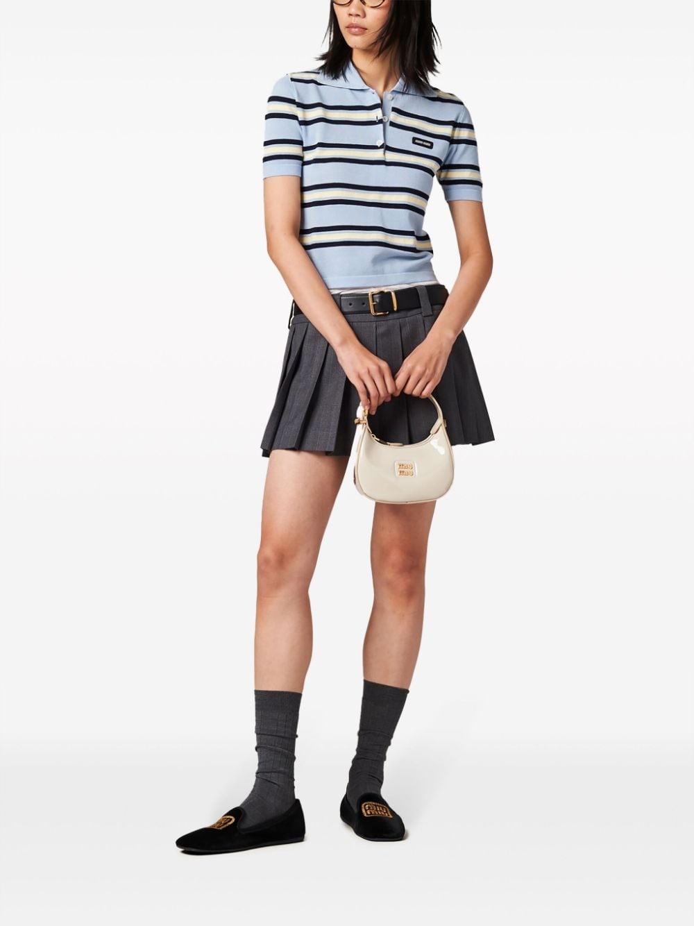 striped knitted cotton polo shirt - 2