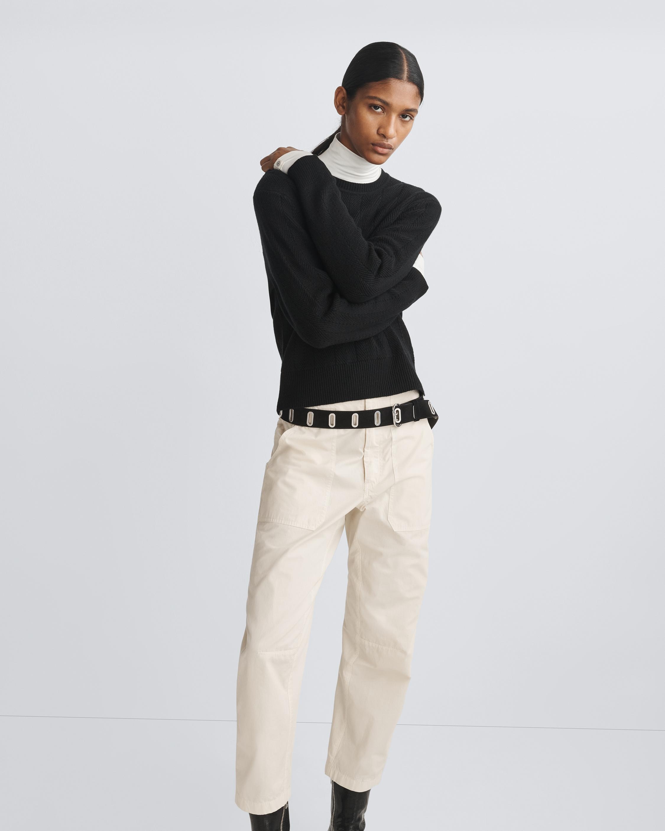 Durham Herringbone Cashmere Crew
Relaxed Fit Sweater - 3