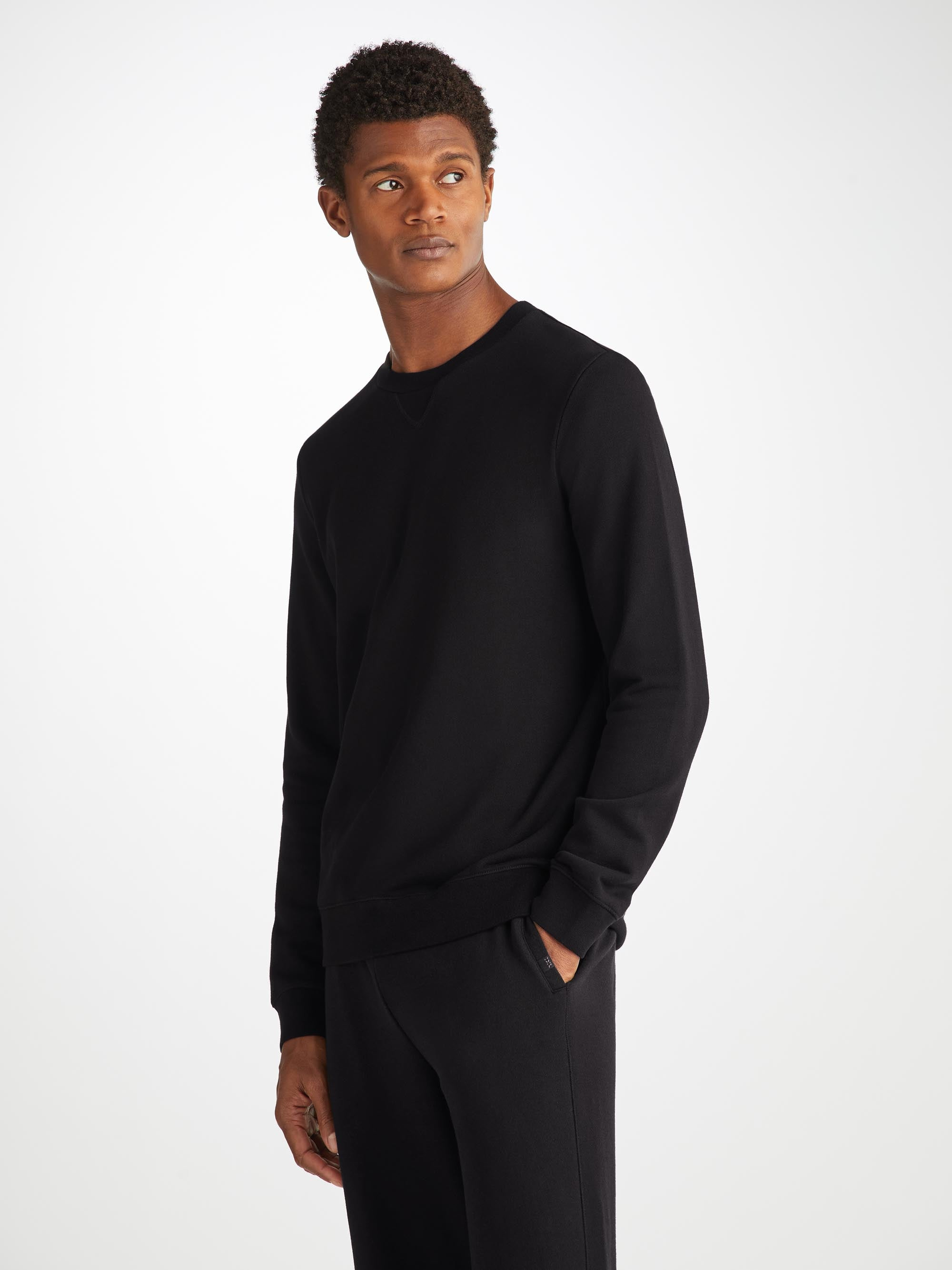 Men's Sweatshirt Quinn Cotton Modal Black - 8