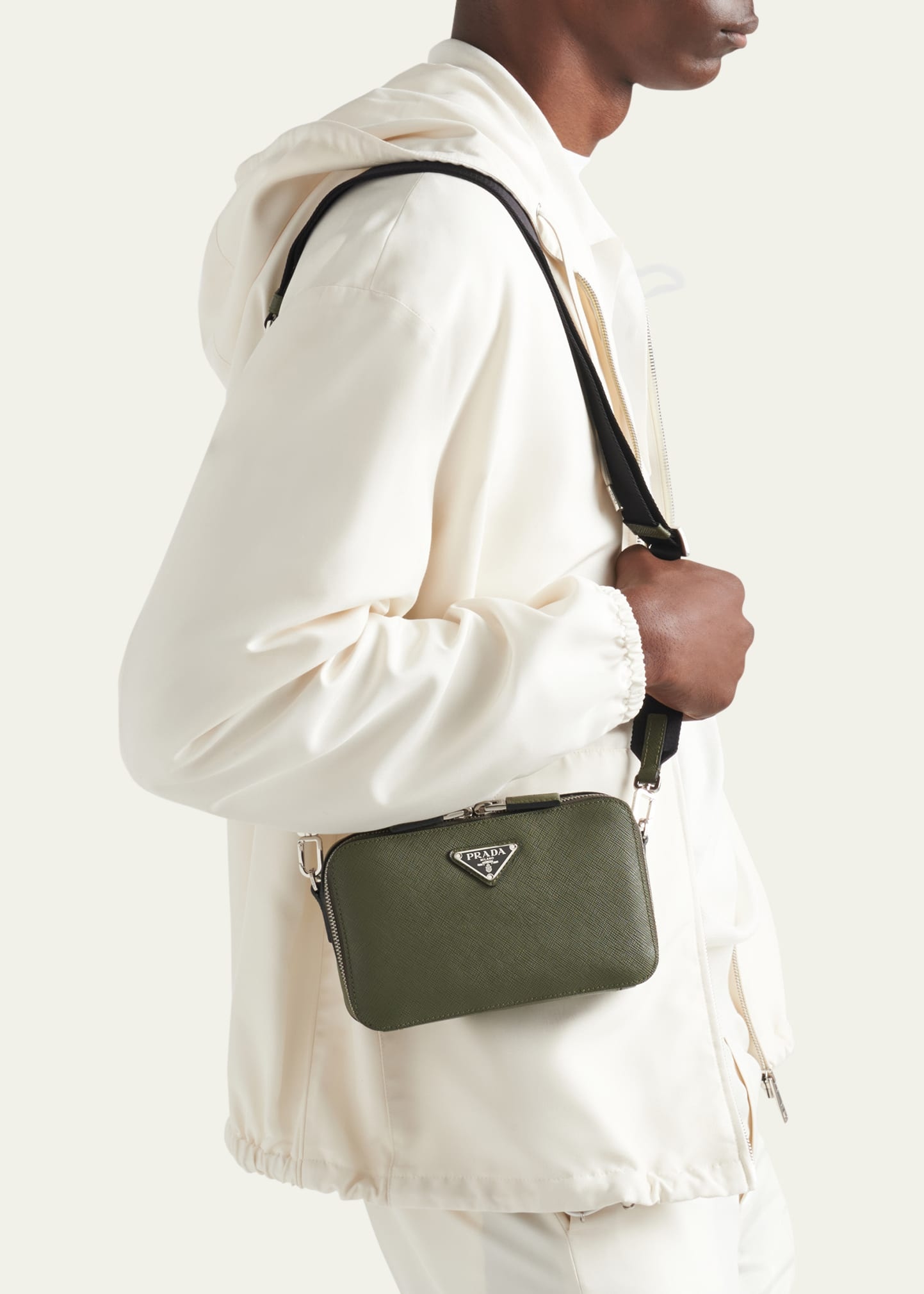 Men's Saffiano Leather Crossbody Bag - 2