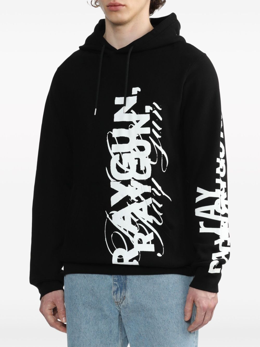 letter-print two-tone hoodie - 3