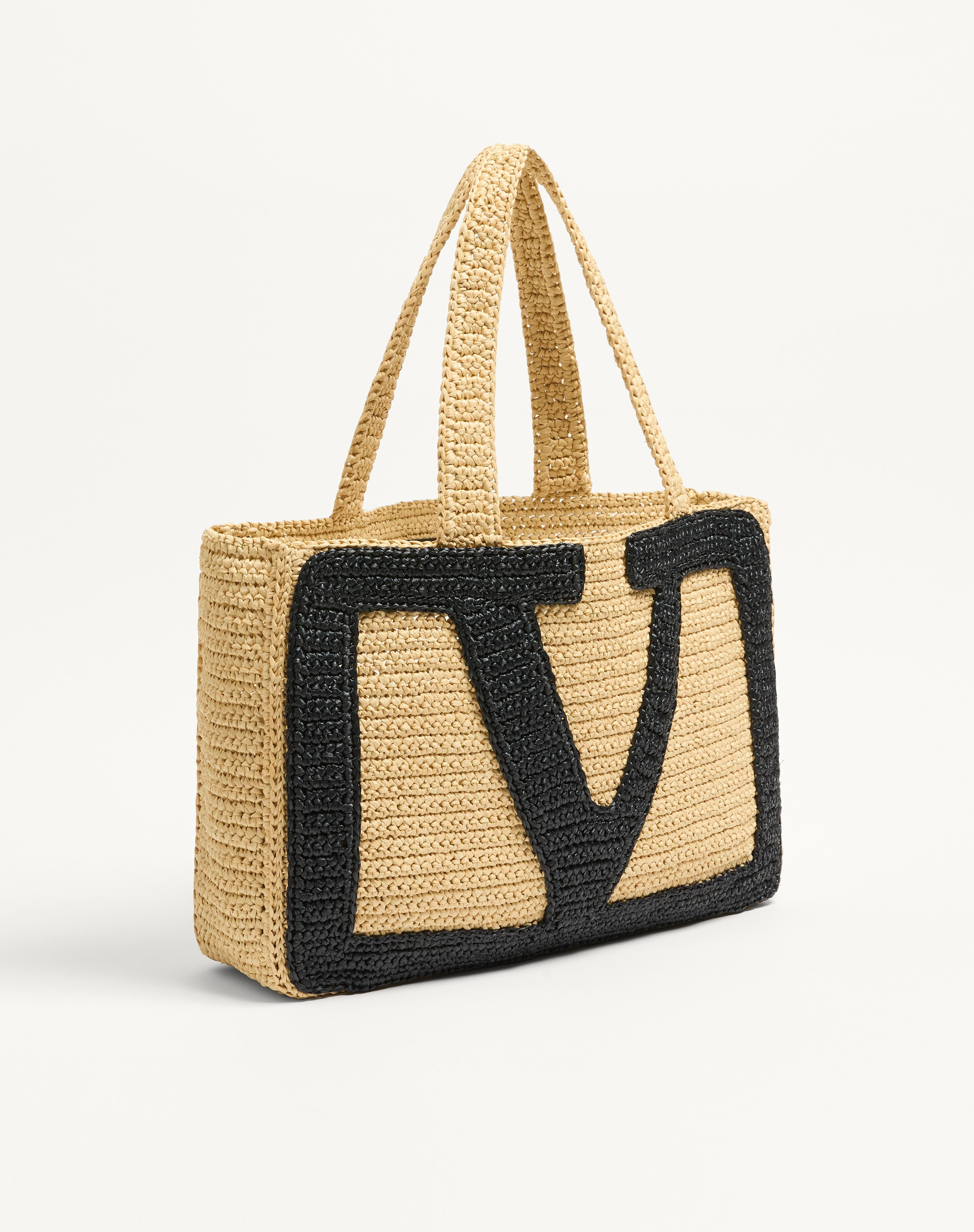 VALENTINO GARAVANI VIVA SUPERSTAR LARGE SYNTHETIC RAFFIA SHOPPING BAG - 3