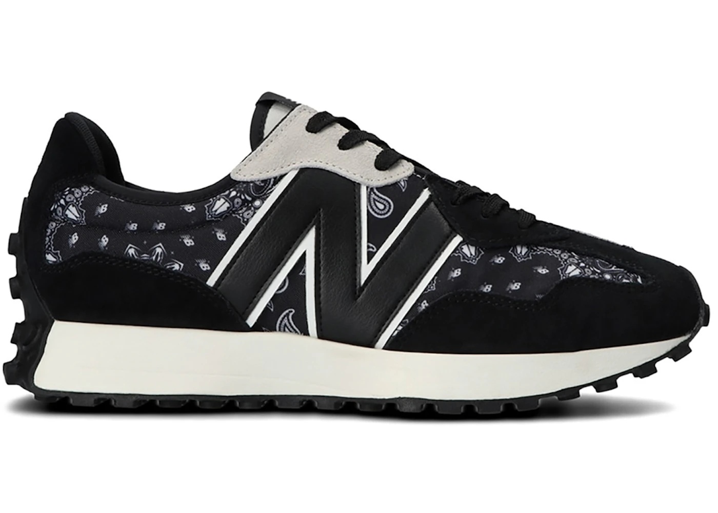 New Balance 327 Black White Paisley - 1