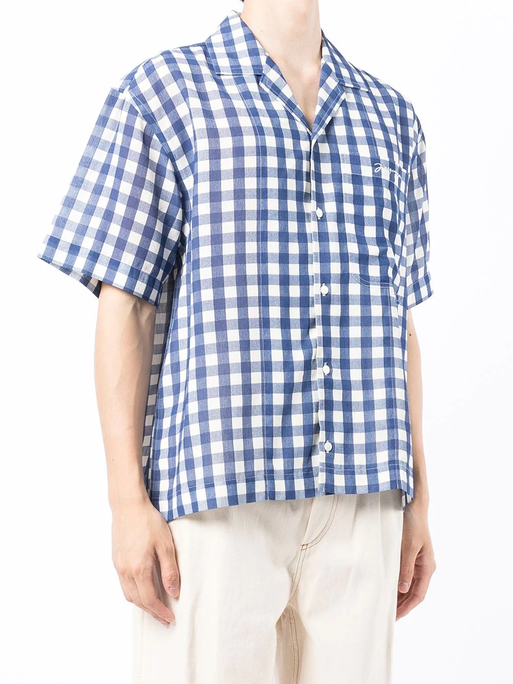 short-sleeve gingham shirt - 3