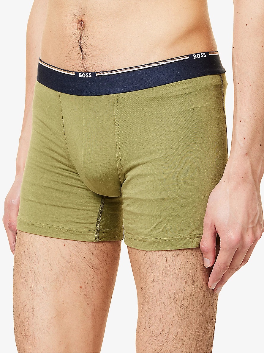 Branded-Waistband Three-Pack Bamboo Jersey Boxer Briefs - 4
