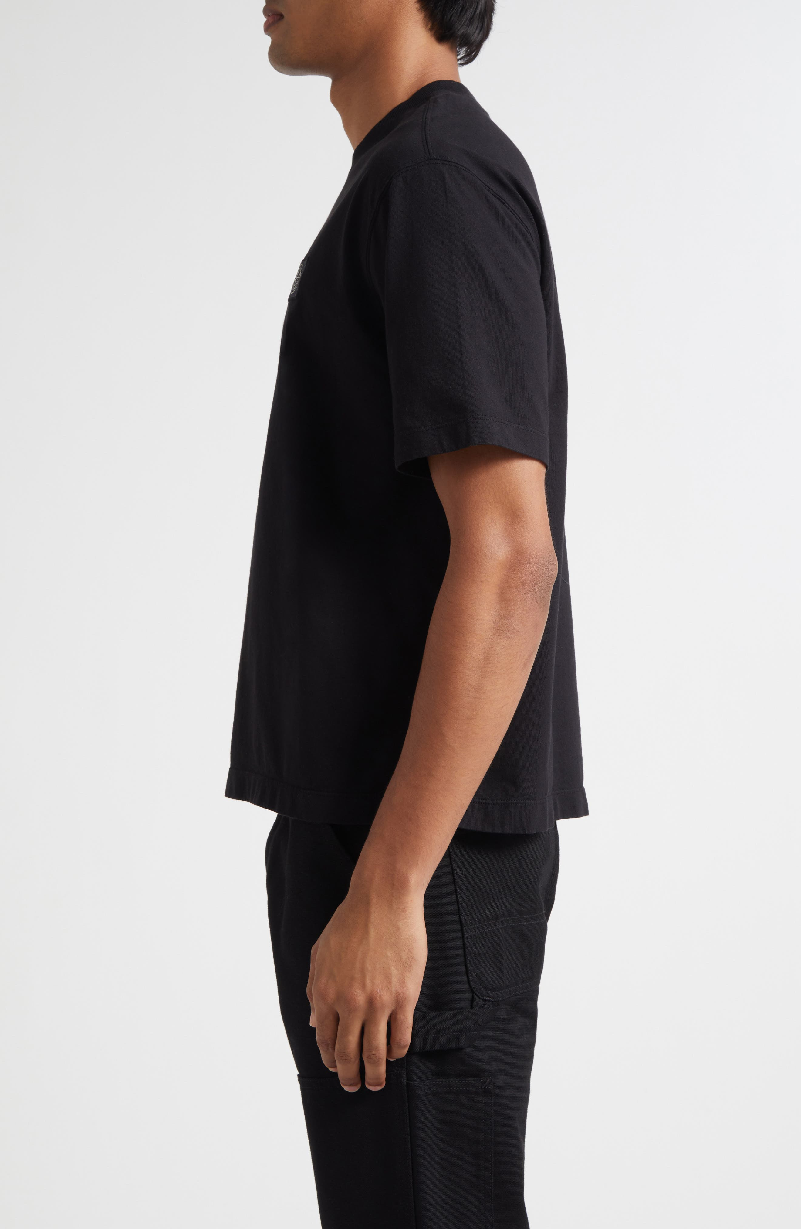 Stone Island Compass Logo Patch Short Sleeve T-Shirt in V0029 Black at Nordstrom - 3