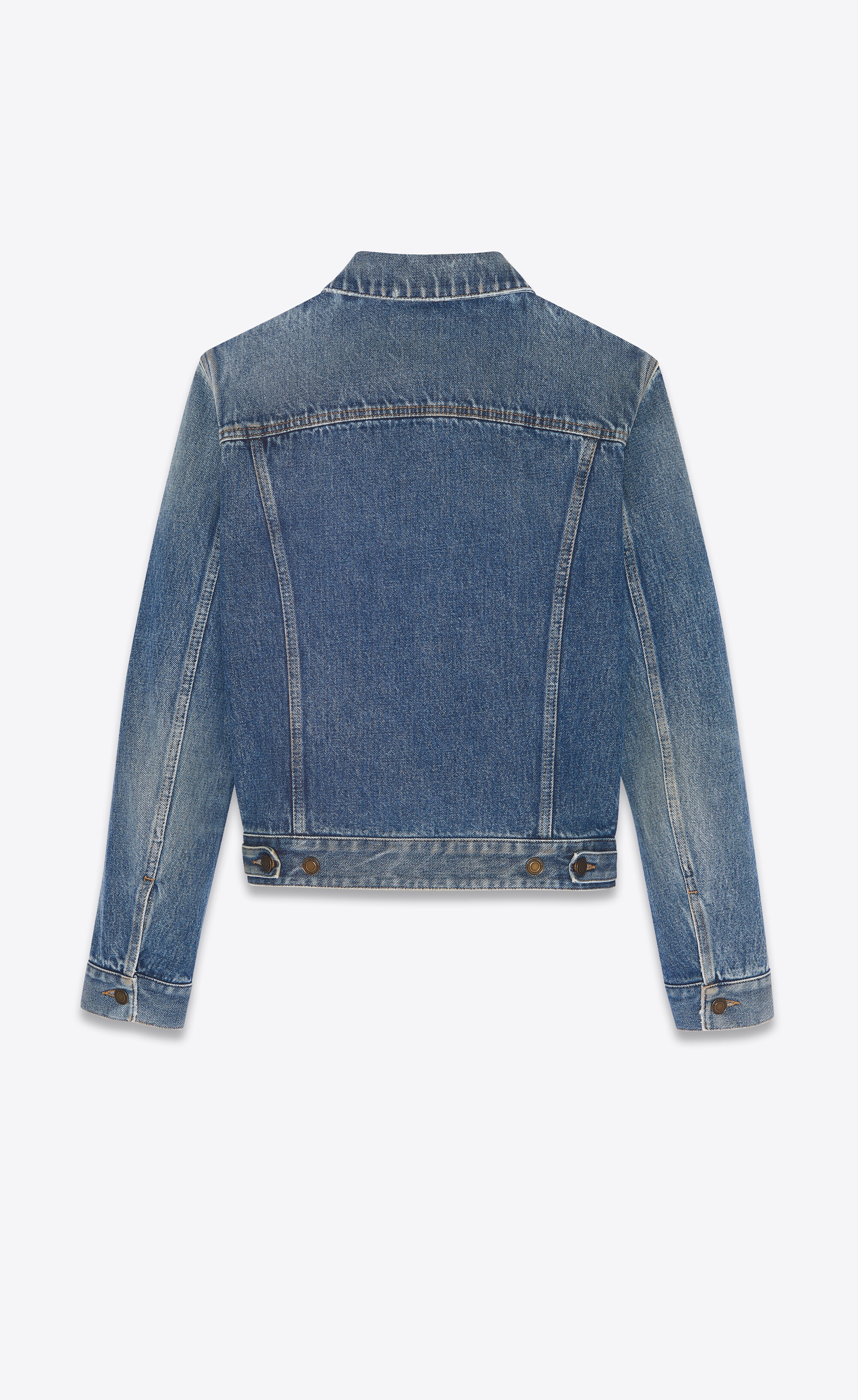 fitted jacket in medium ice blue denim - 2