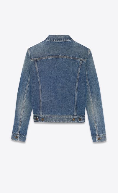 SAINT LAURENT fitted jacket in medium ice blue denim outlook