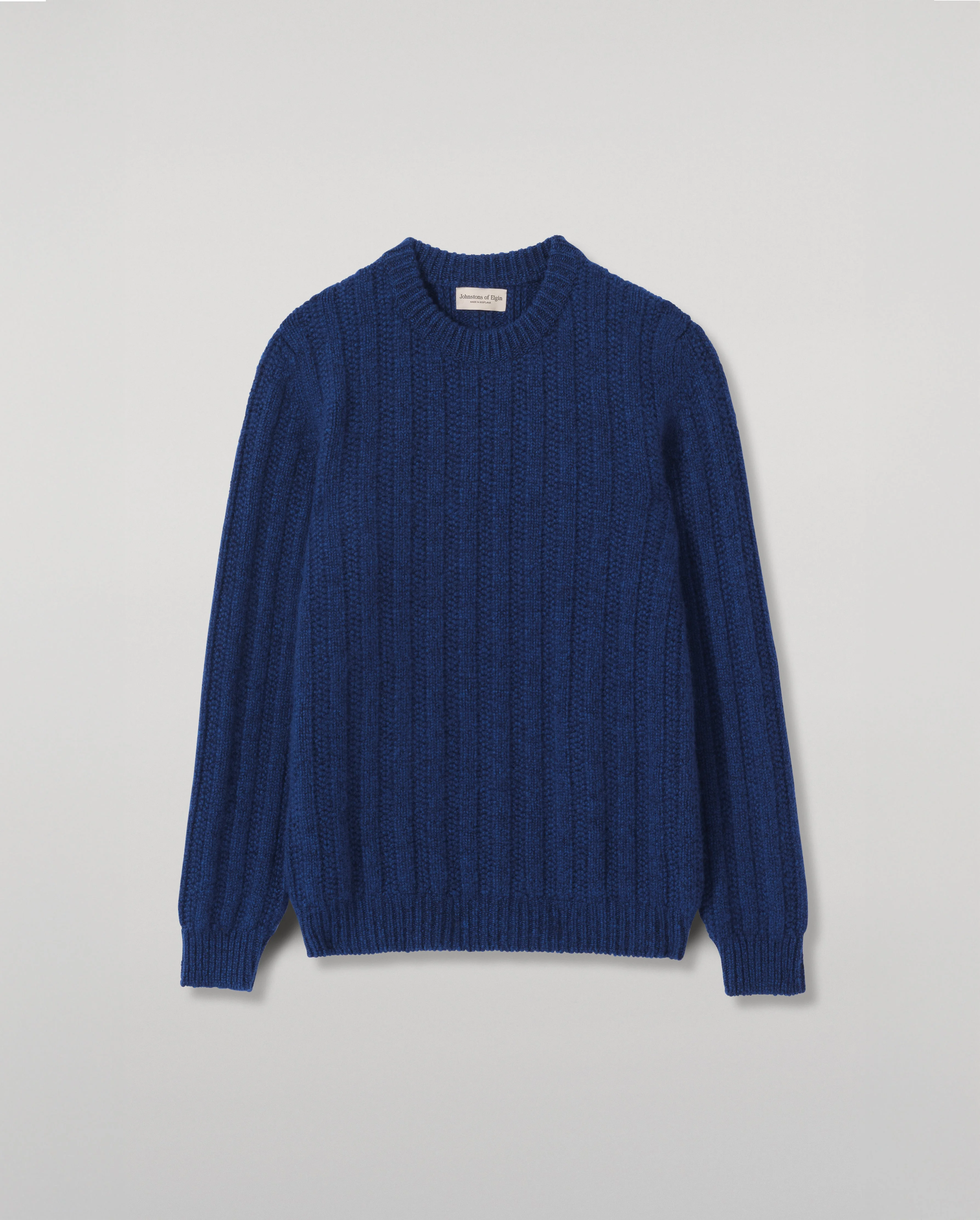 Donachie Blue Marble Ribbed Cashmere & Cotton Jumper - 1