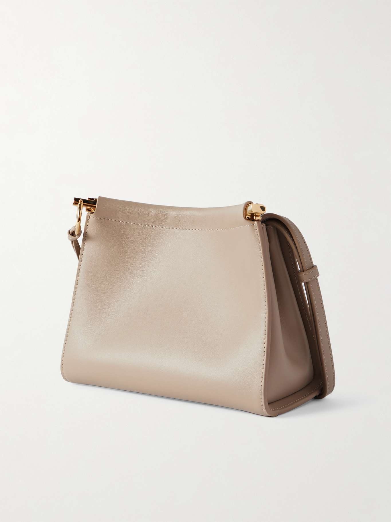 Le Click small leather shoulder bag Taupe - 3