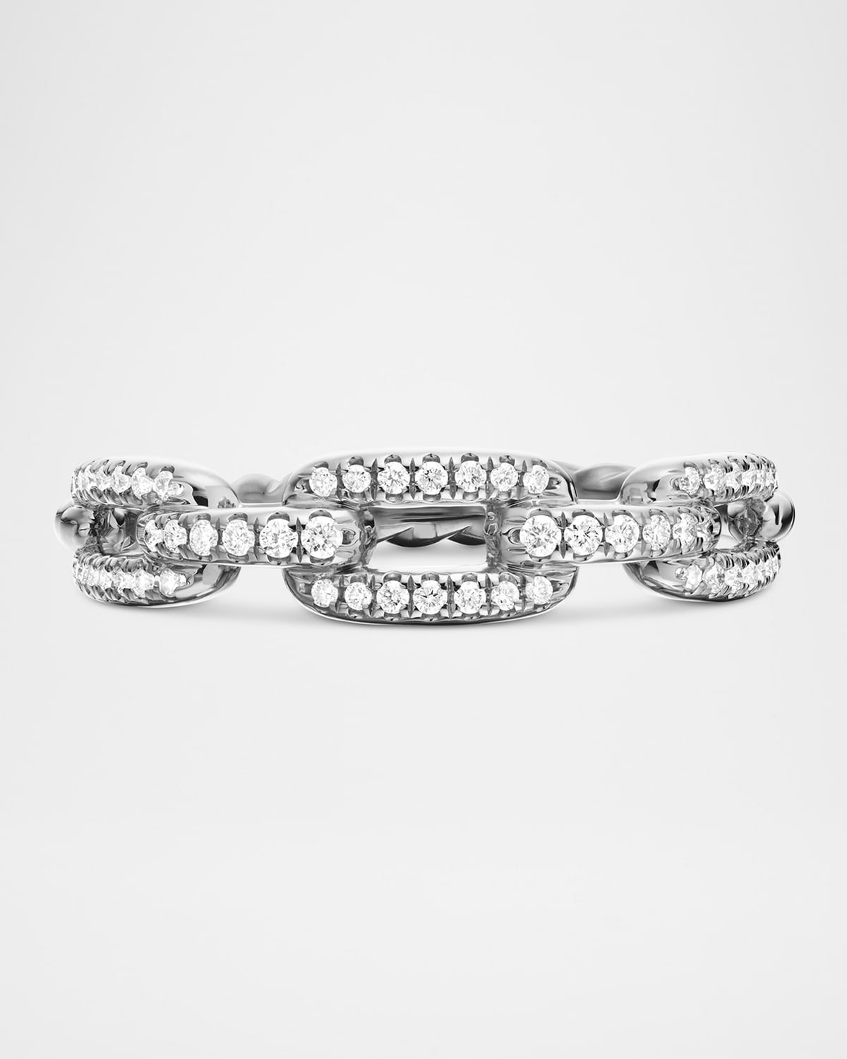 Stax Pave Diamond Chain Link Ring in 18K White Gold - 5
