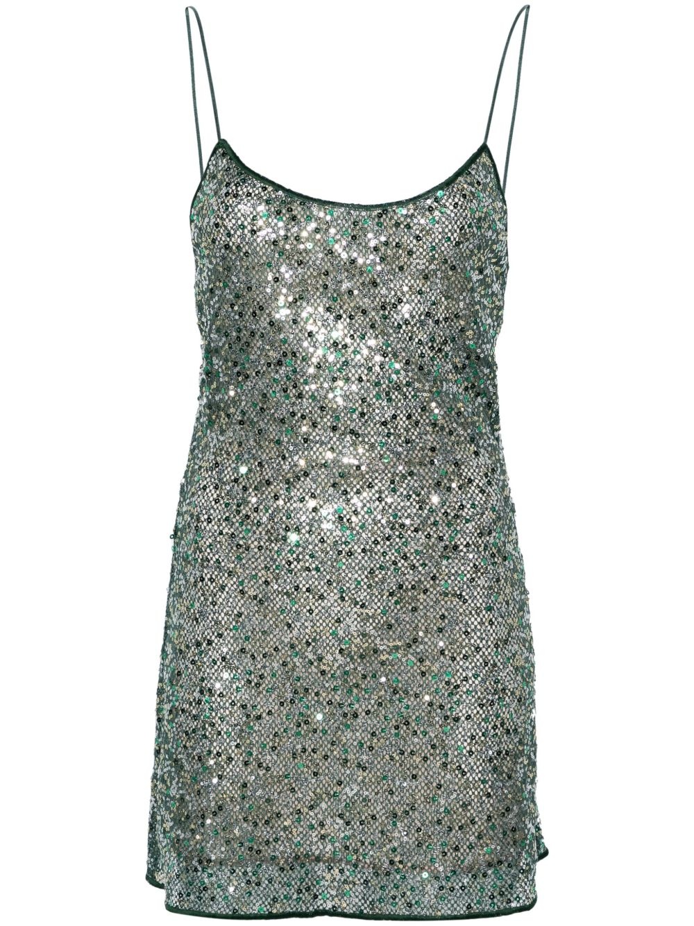 sequined mesh minidress - 1