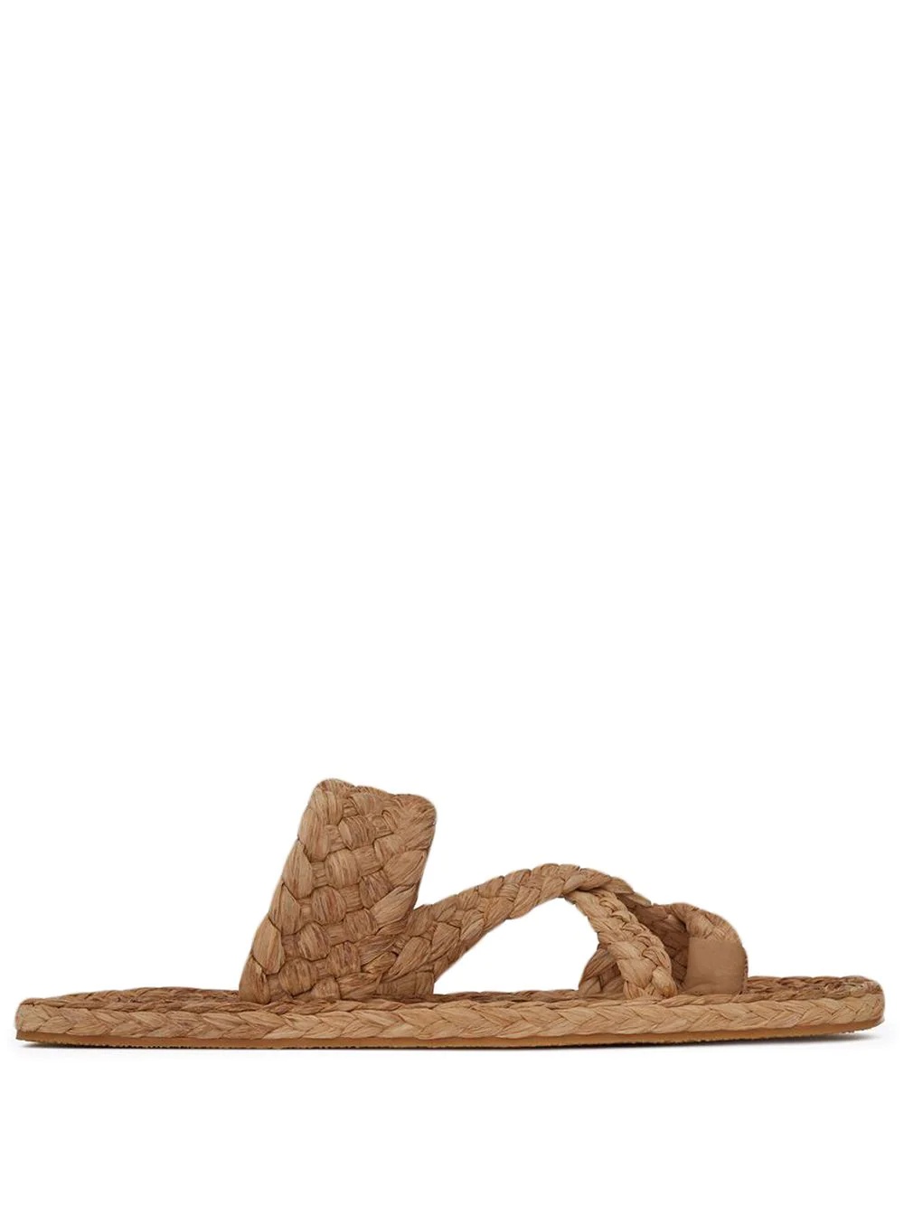 woven-raffia open-toe sandals - 1