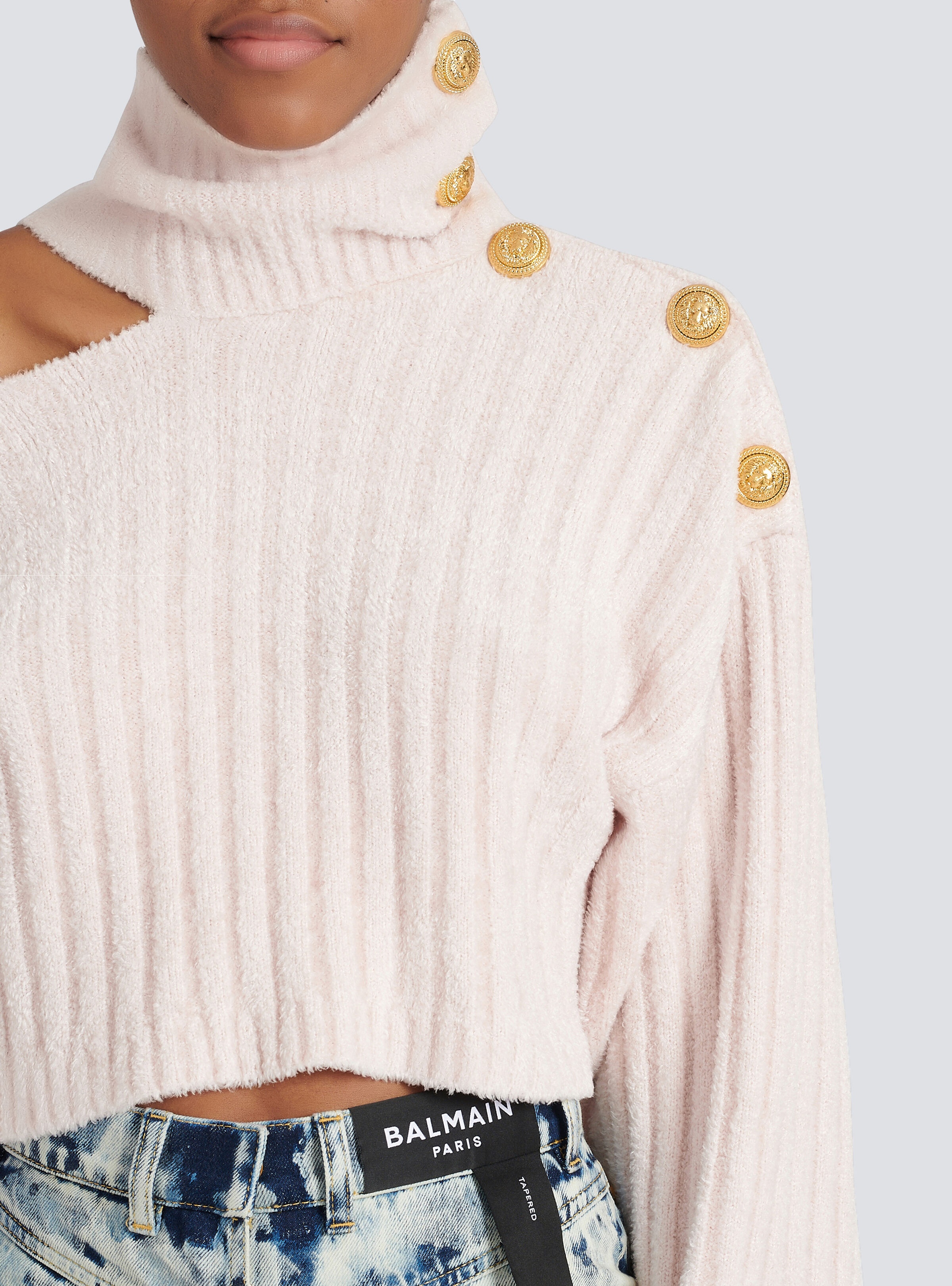 Cropped velvet sweatshirt - 7