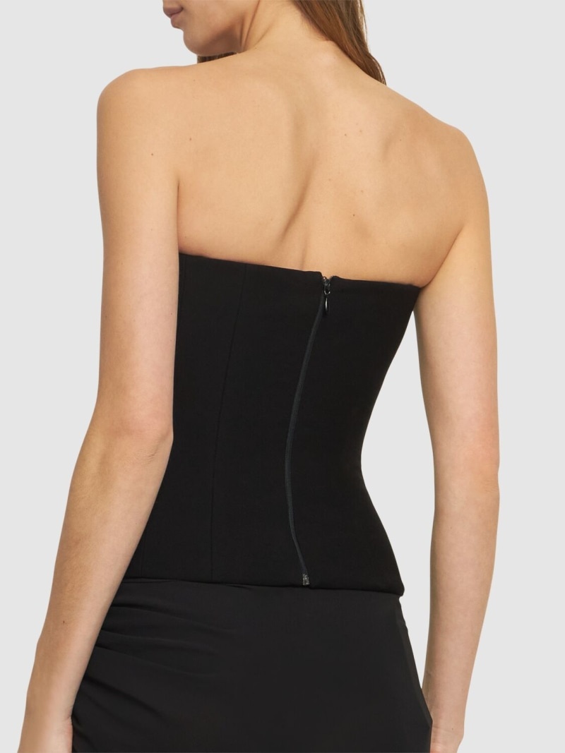 Strapless crepe bustier top - 3
