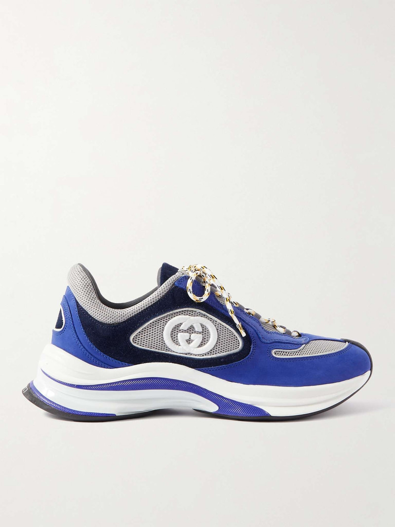 Run Logo-Embroidered Mesh, Suede and Nubuck Sneakers - 1