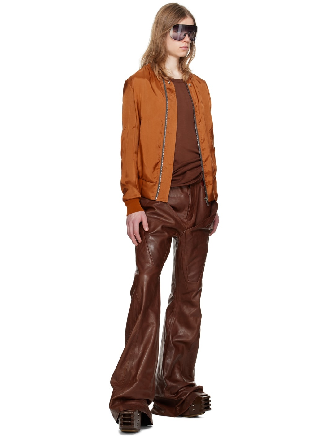 Orange Classic Flight Bomber Jacket - 4