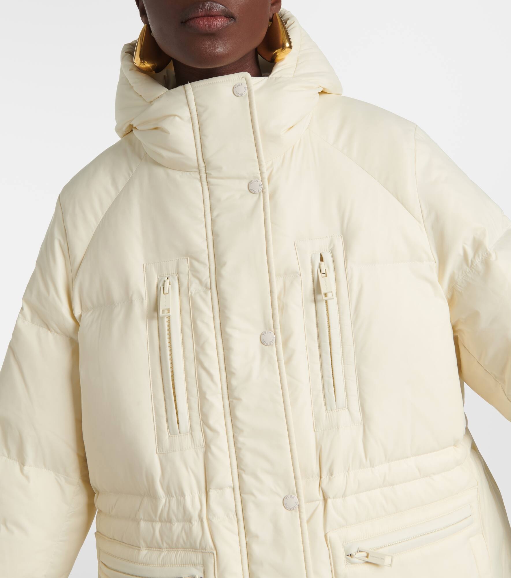 Shearling-trimmed down jacket - 6
