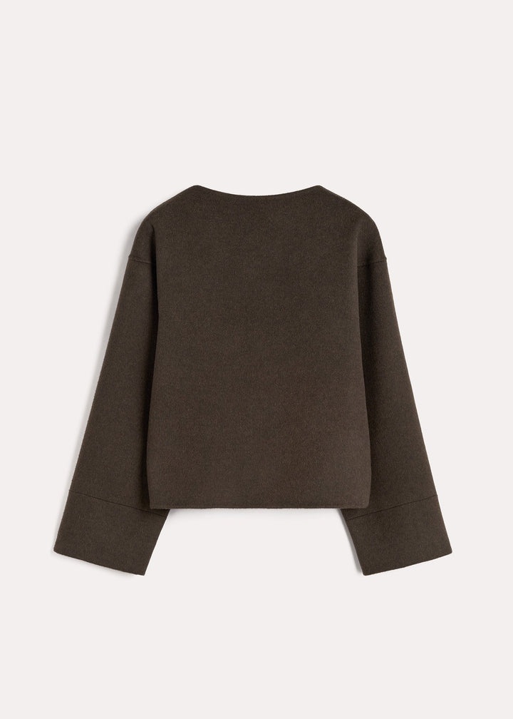 Doublé wool top chocolate melange - 1