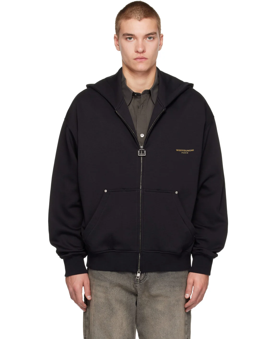 Black Scenery Graphic Zip-Up Hoodie - 1