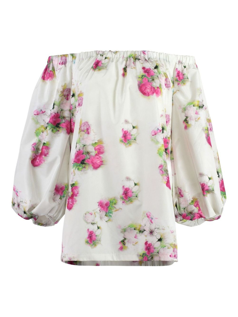 floral-print balloon-sleeve blouse 1