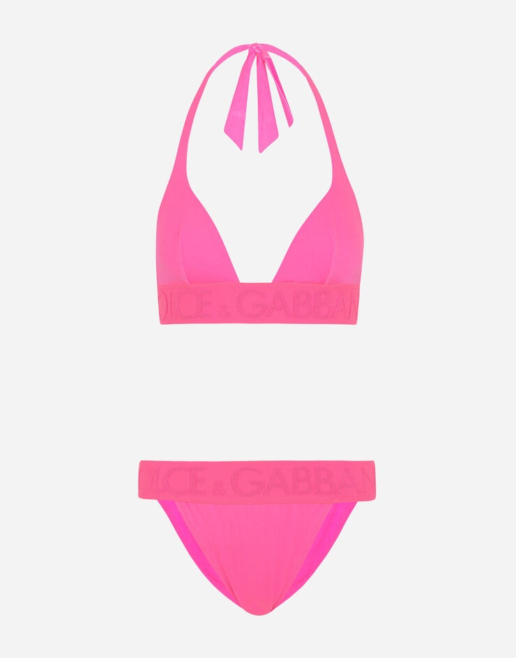 Triangle bikini with branded elastic - 1