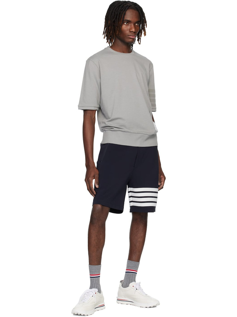 Thom Browne Navy Mid Thigh 4 Bar Shorts outlook
