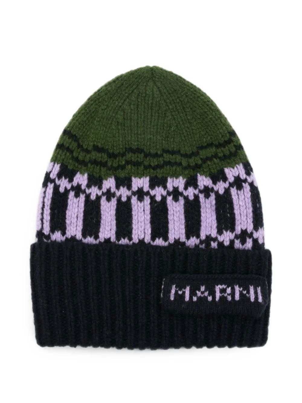 logo-patch beanie hat - 1