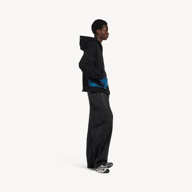 Men's Lips Oversized Zip-up Hoodie in Black 3