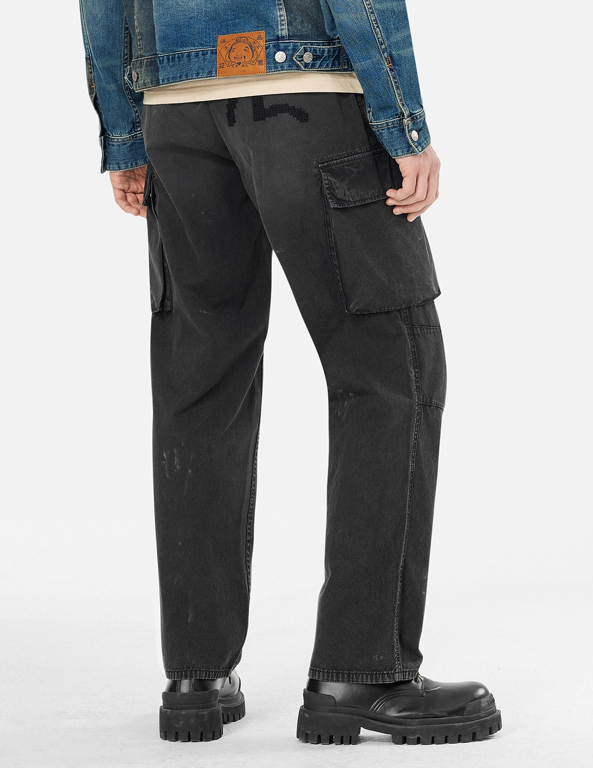 Totem Seagull Embroidery Straight Fit Cargo Pants - 10
